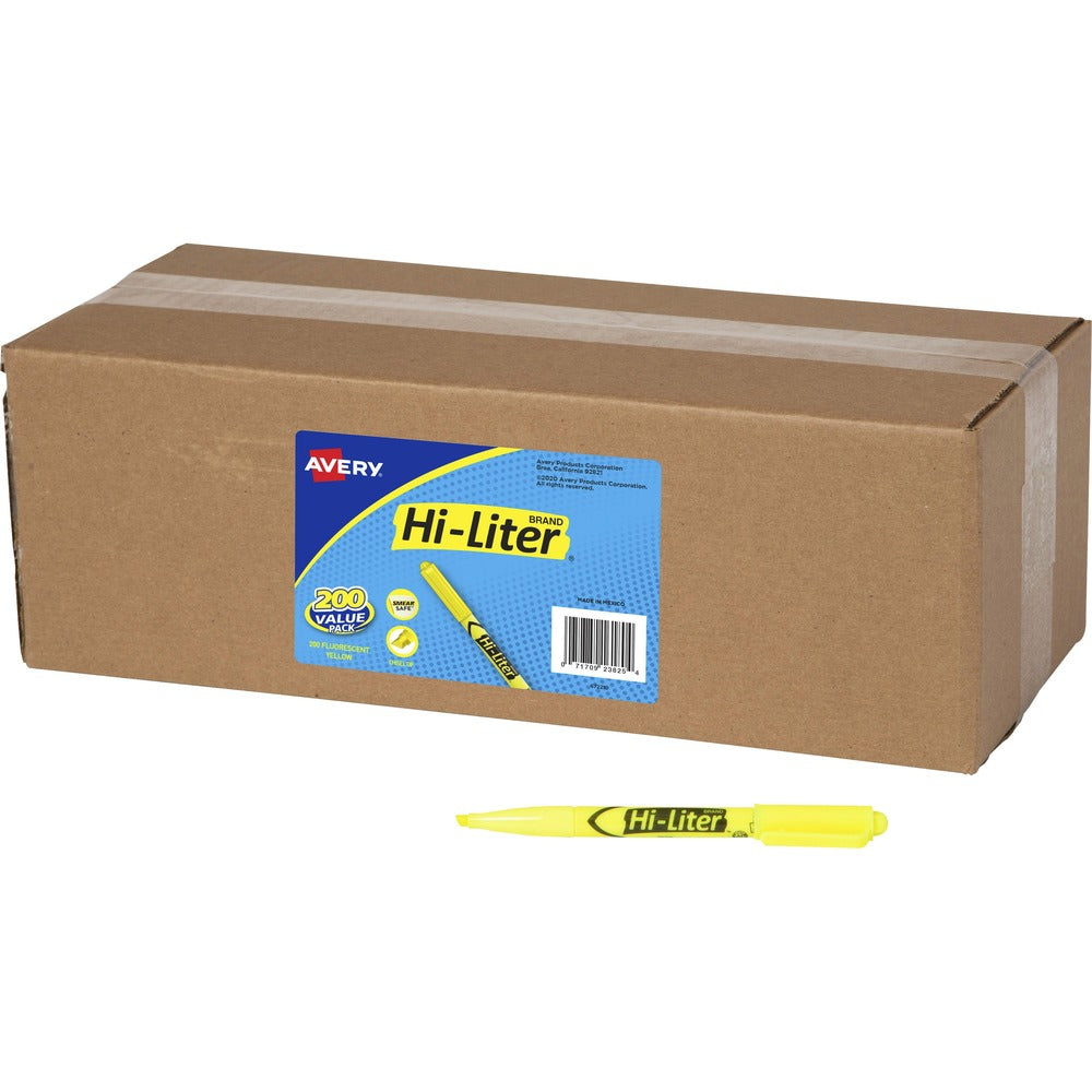 Image of Avery Highlighters, Pen Style, Chisel Point, 200/CT, FLYW Ink
