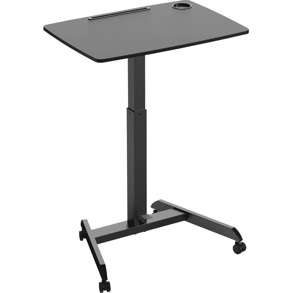 Image of Kantek Desk, Mobile, Sit to Stand, 31-1/2"Wx22"Lx49"H, Black