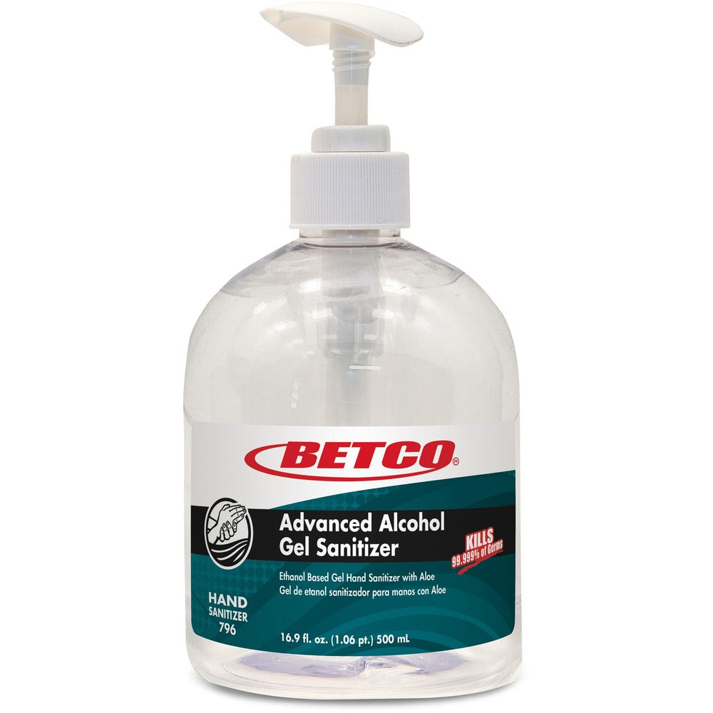 Image of Betco Corporation Hand Sanitizer, Gel, Alcohol-Based, 500ml, Clear