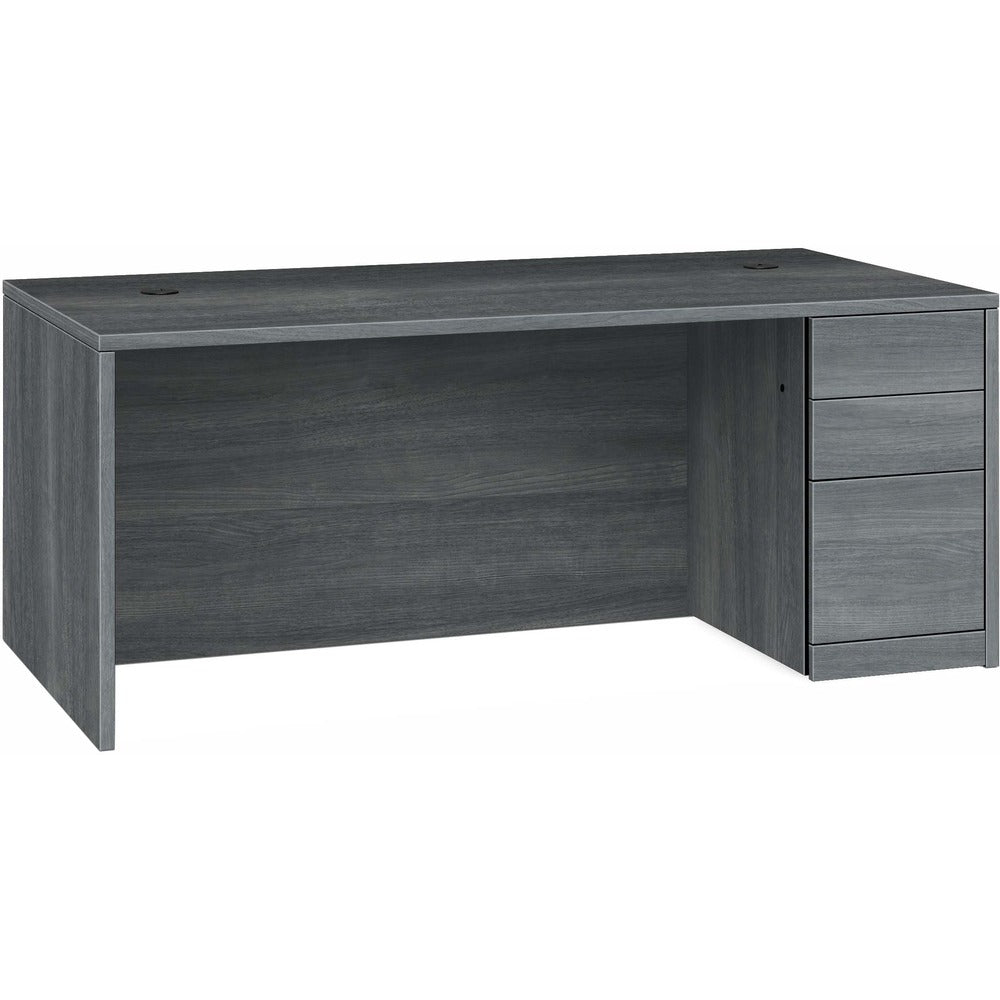 Image of The HON Company Right Pedestal Desk, B/B/F, 72"x36"x29-1/2", Sterling Ash