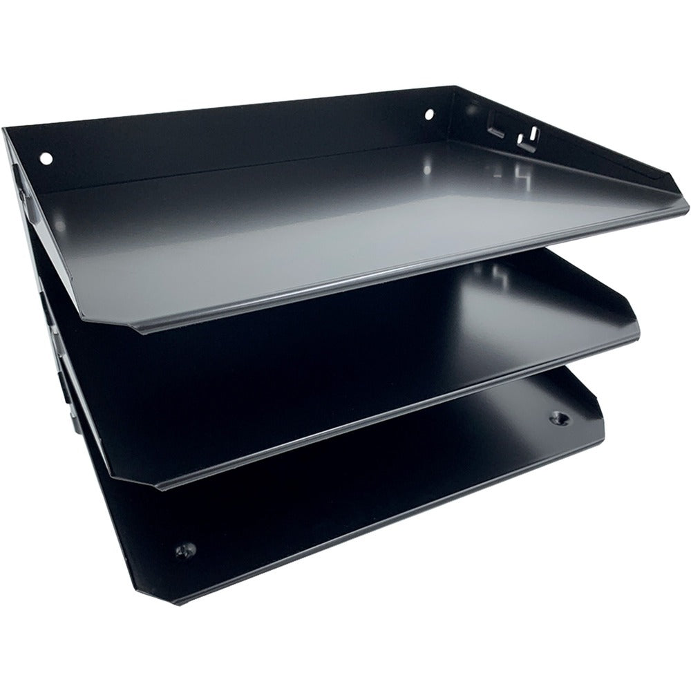 Image of Huron Desk Organizer,Horizontal,6 Slots,Letter,12"x8-3/4"x6",Black