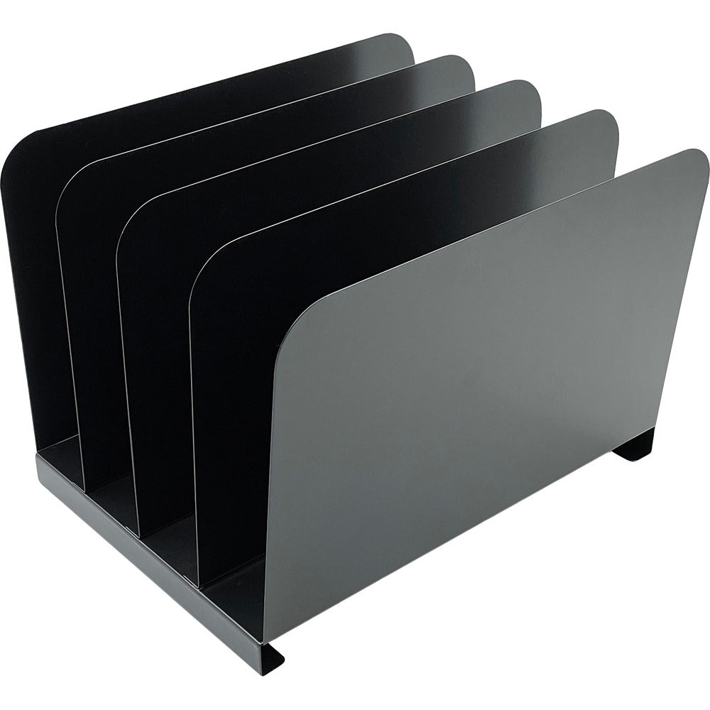 Image of Huron Desk Organizer,Vertical,4 Slots,11"x11"x7-3/4"Black