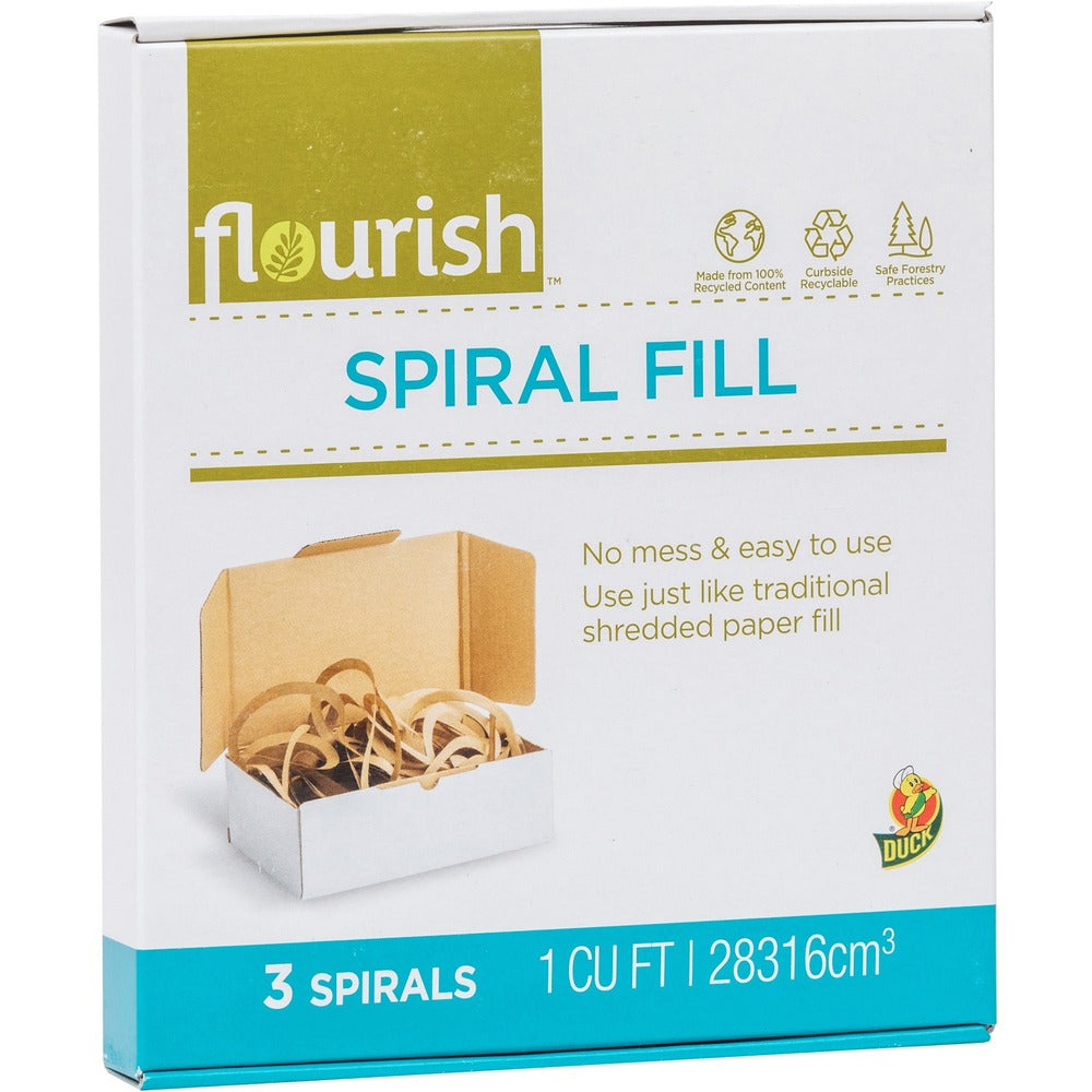 Image of Duck Brand Spiral Fill,Large,1 Cubic Foot,3 Spirals/BX,6BX/PK,Brown