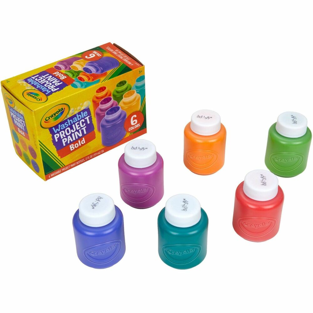 Image of Crayola Paint, Washable, w/Resealable Caps, 6 Colors, 6/PK