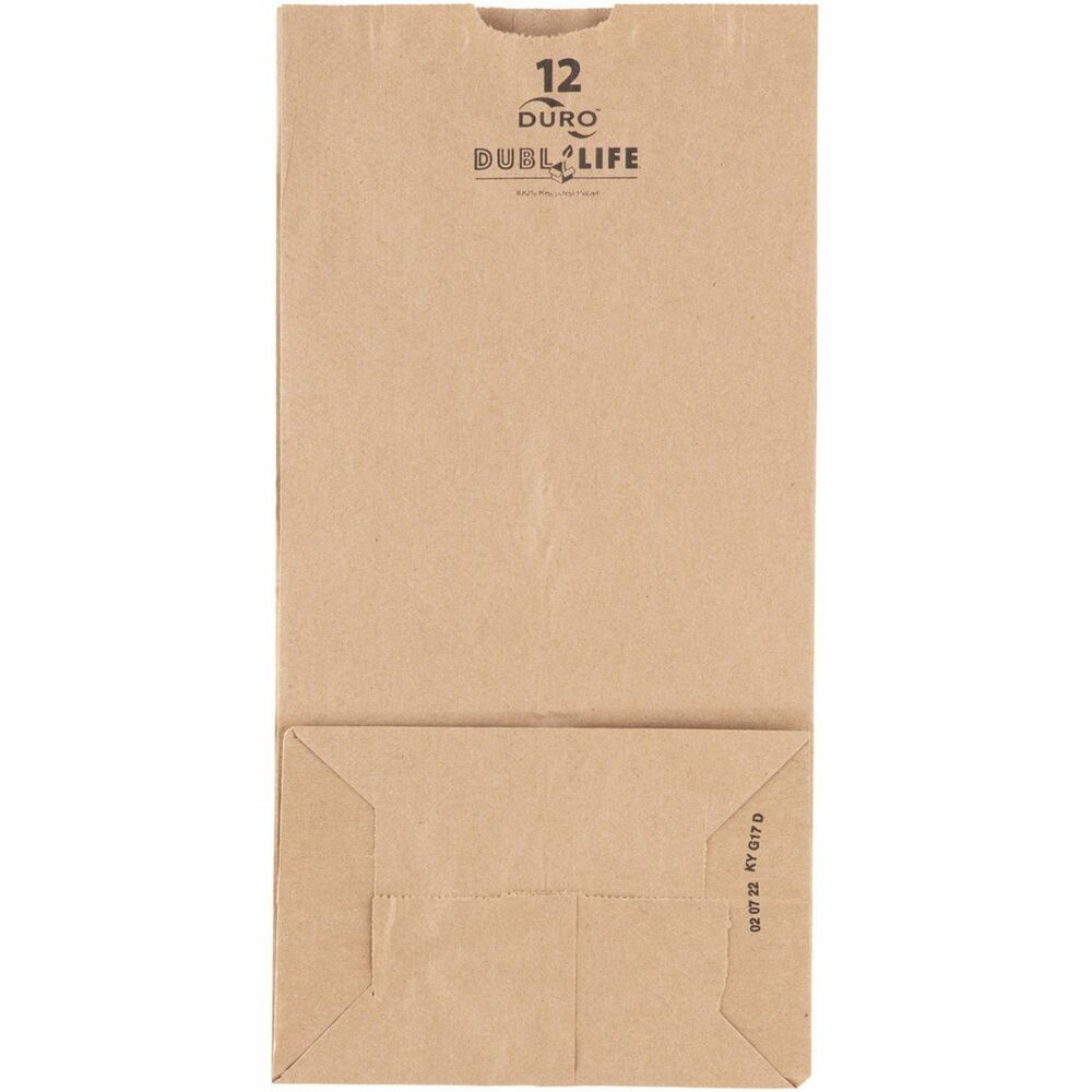 Image of Duro Hilex Poly Grocery Bag,Kraft,No. 12,7-1/16"x4-1/2"x13-3/4",500/CT,BN