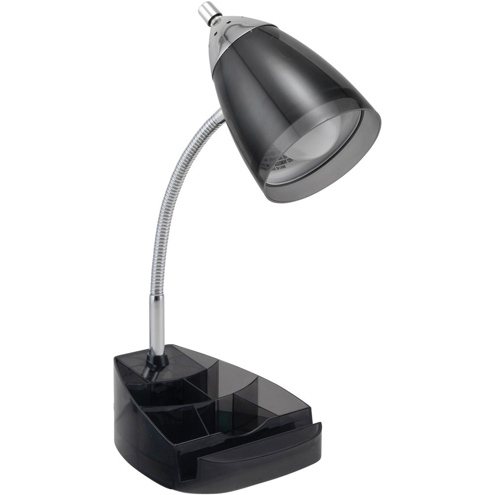 Image of Victory Light USA LLC Lamp,Desk,10W LED,w/2 Outlets/Organizer,Black/Chrome