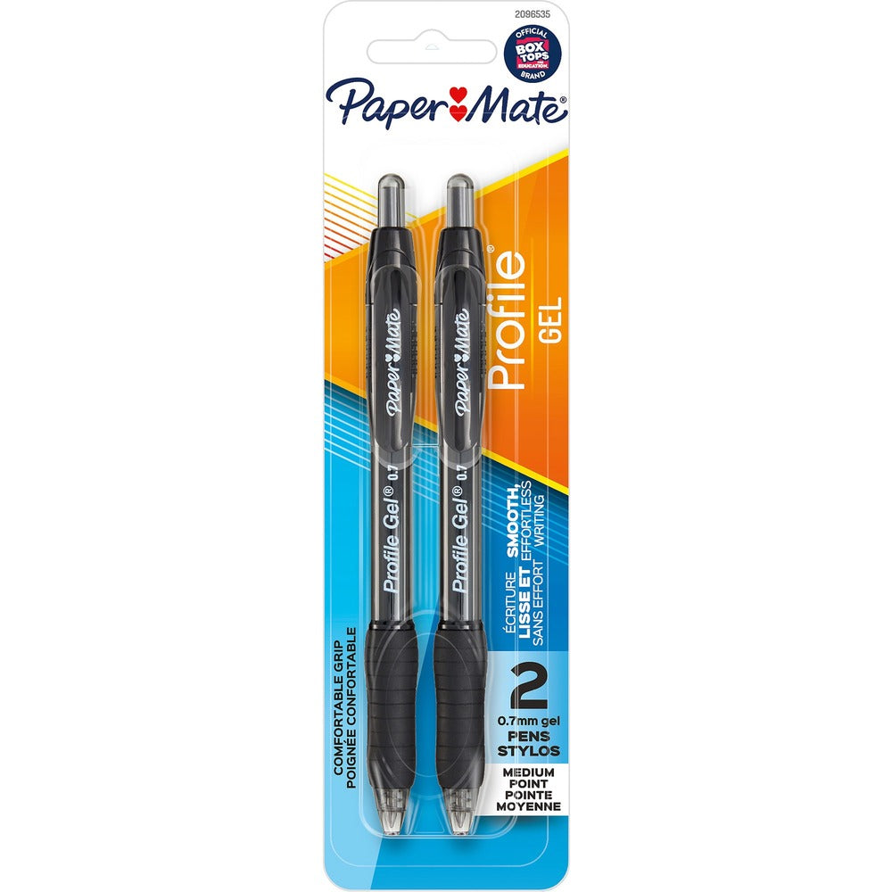 Image of Paper Mate Pens,Gel,Profile,Retractable,0.7mm,2/PK,Black