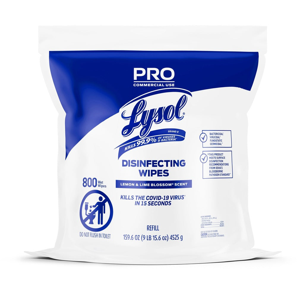 Image of Reckitt Benckiser Wipes,Disinfecting,Lemon/Lime,f/Bucket,800 Wipes,WE