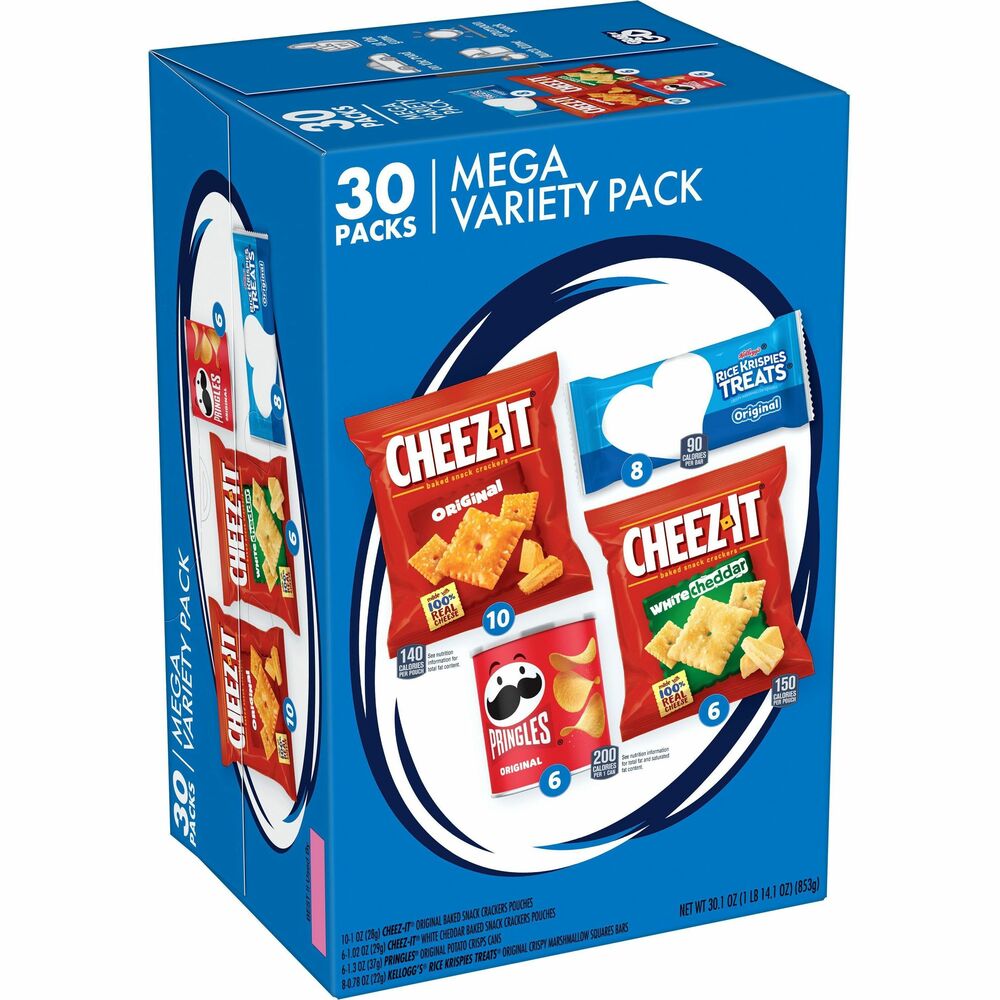 Image of Keebler Co. Snacks,Cheez-its/Pringles/RiceKrispies,30.1oz,30/BX,BE