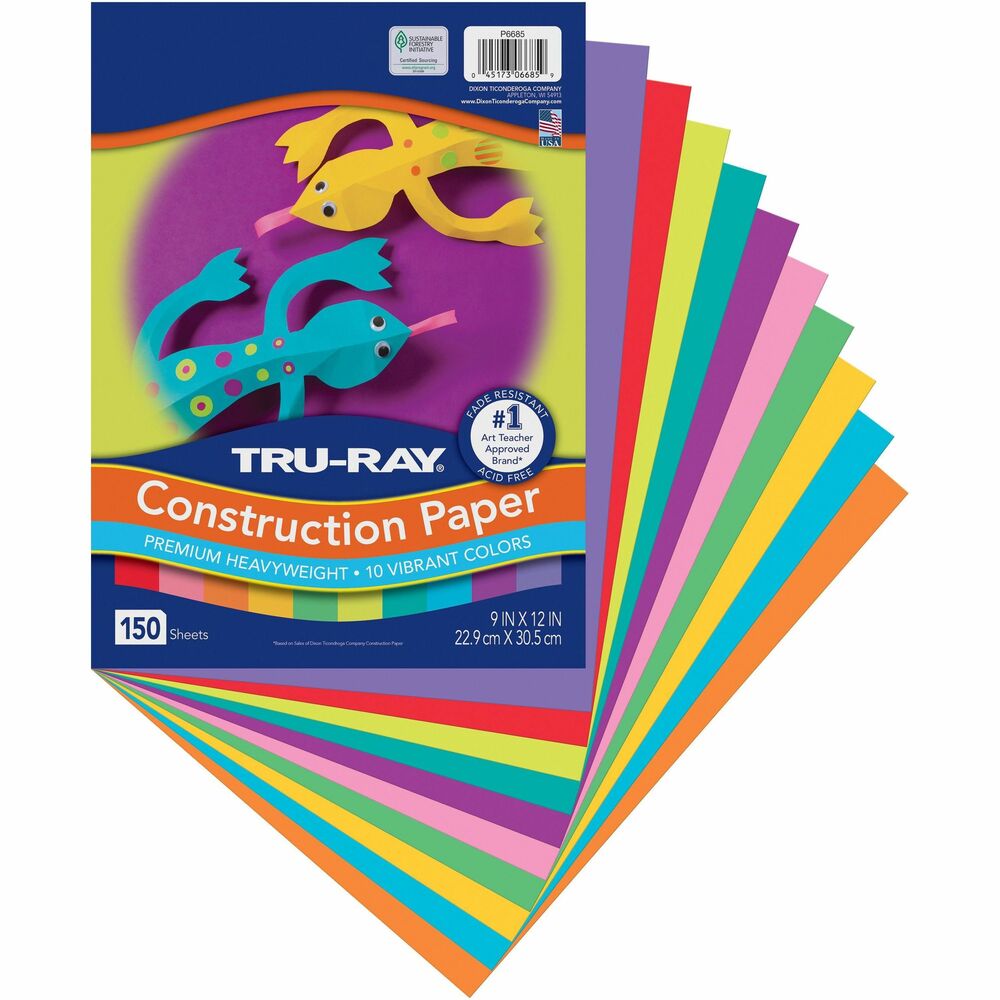 Image of Pacon Construction Paper, 76 lb, 9"x12", 150/PK, AST w/Festive GN