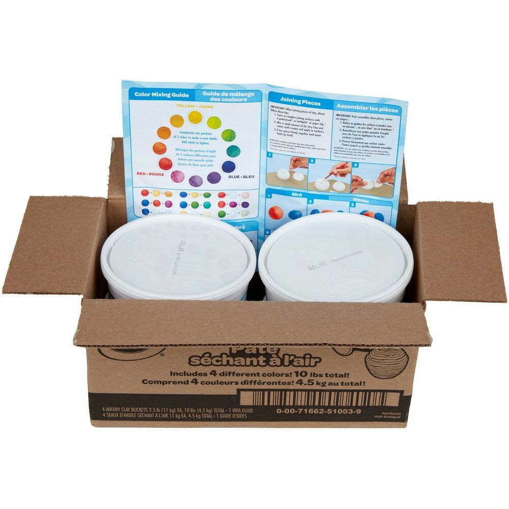 Image of Crayola Clay, Soft, Air Dry, 2.5 lb, 4/PK, Assorted
