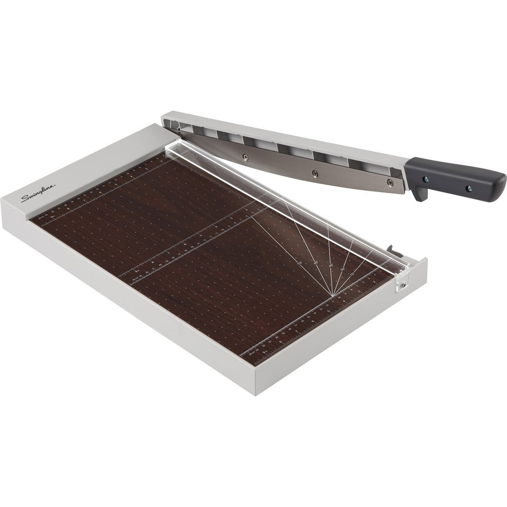 Image of Swingline Paper Cutter, w/LED, Wood, 10 Sht Cap, 15"L, GY