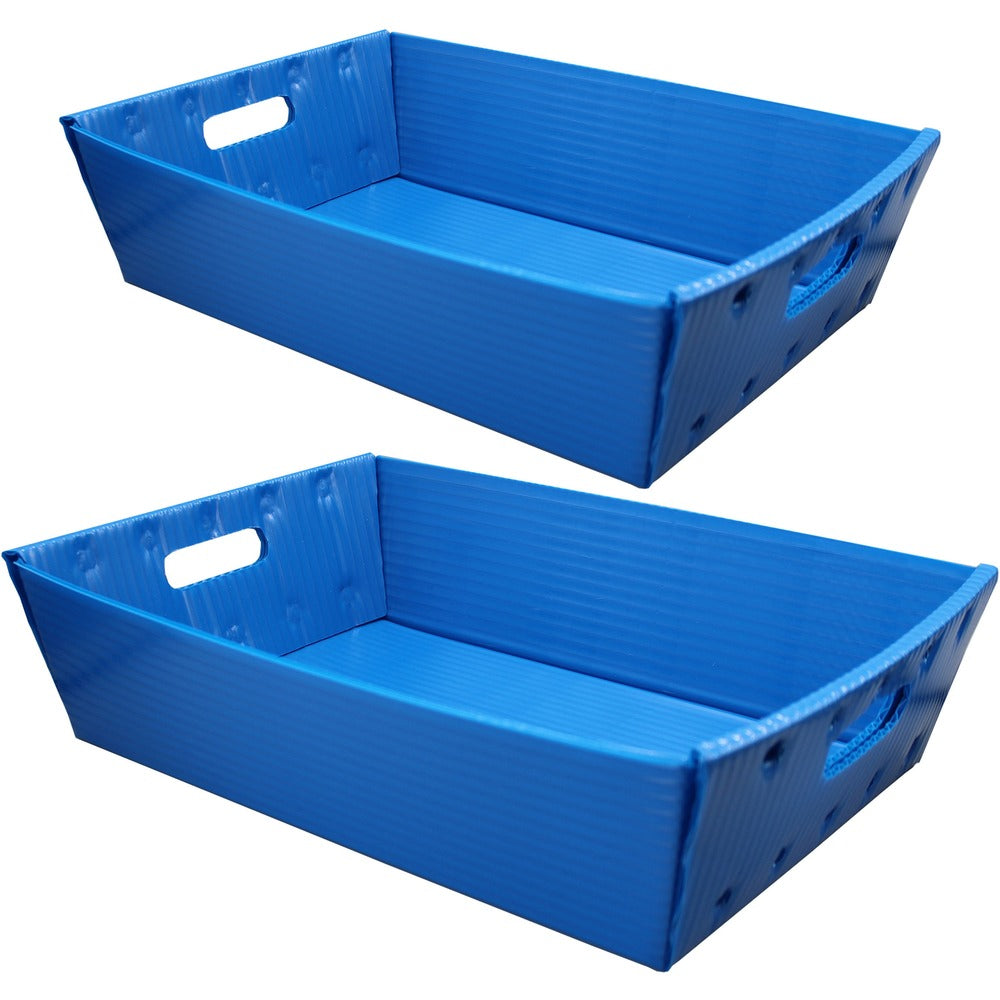 Image of Flipside Products Letter Tray, Plastic, Handles, 12"x18"x4-1/2",2/PK,BE