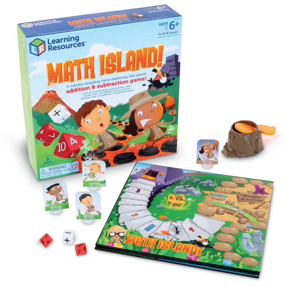 Image of Learning Resources Math Game,f/Addition/Subtraction,MathIsland,Ages 6+,Multi
