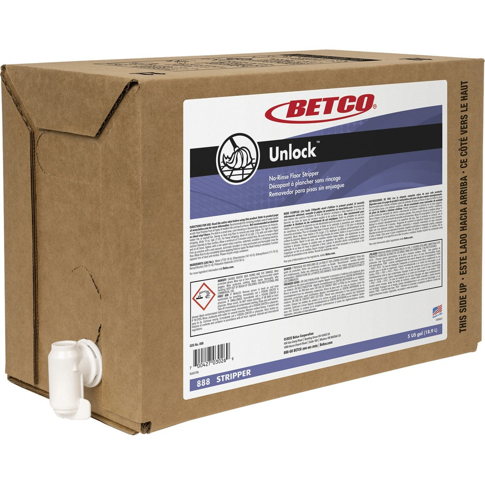 Image of Betco Corporation Floor Stripper,Liquid, Concentrated, 5 Gal Bag, Clear