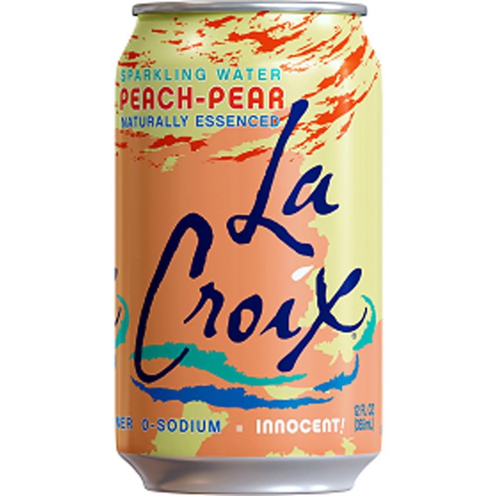 Image of La Croix Sparkling Water, Peach-Pear, 12 fl. oz, 12/PK, 2/CT, Multi