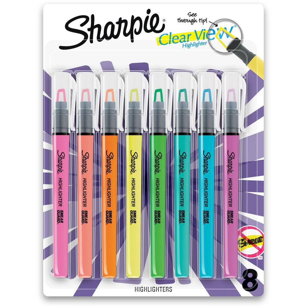 Image of Newell Brands Highlighter, Smear Guard, Chisel Point, 8/PK, AST