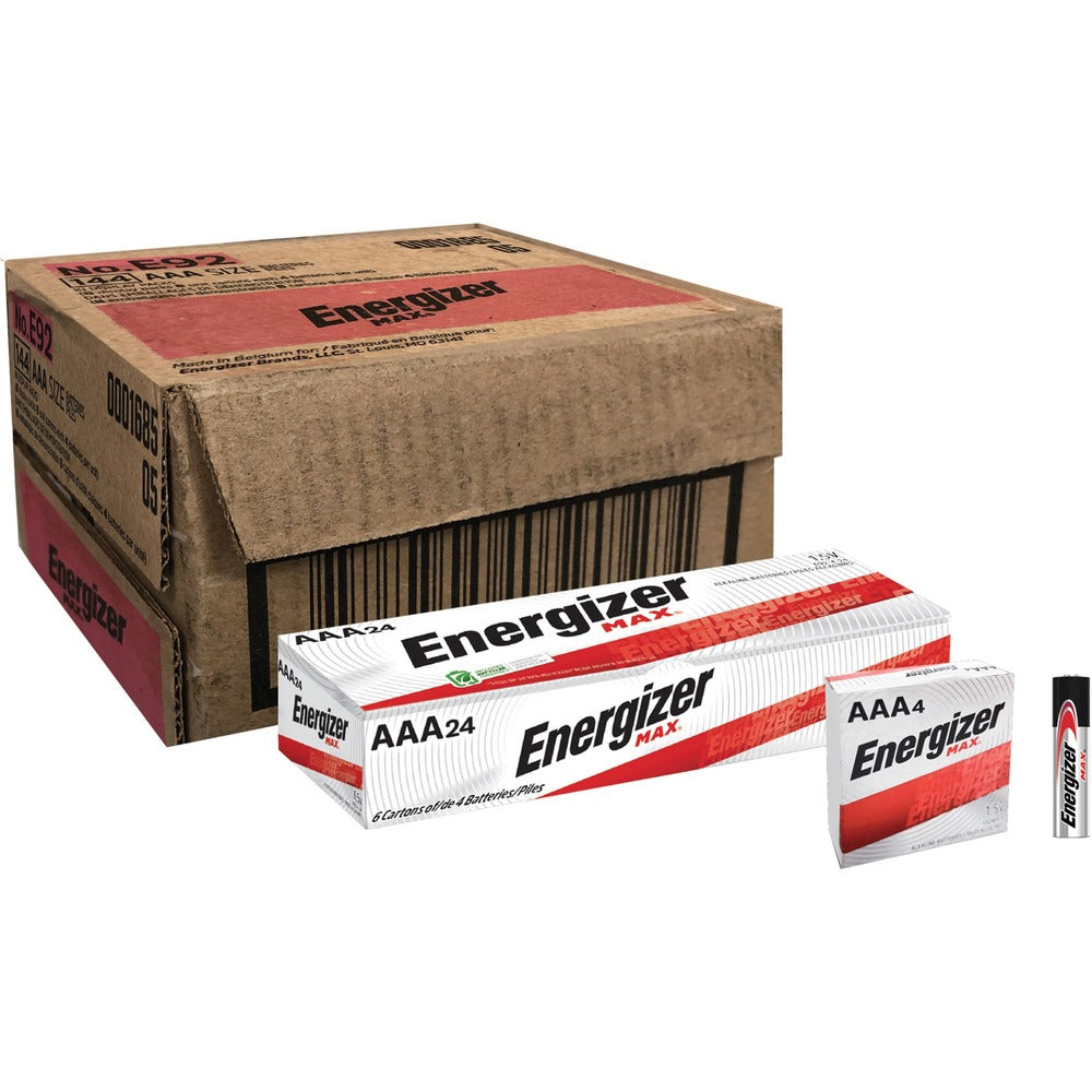 Image of Eveready Battery Co Inc Batteries,EnergizerMax,Alkaline,AAA,4/PK,6PK/BX,6BX/CT,BK/SR