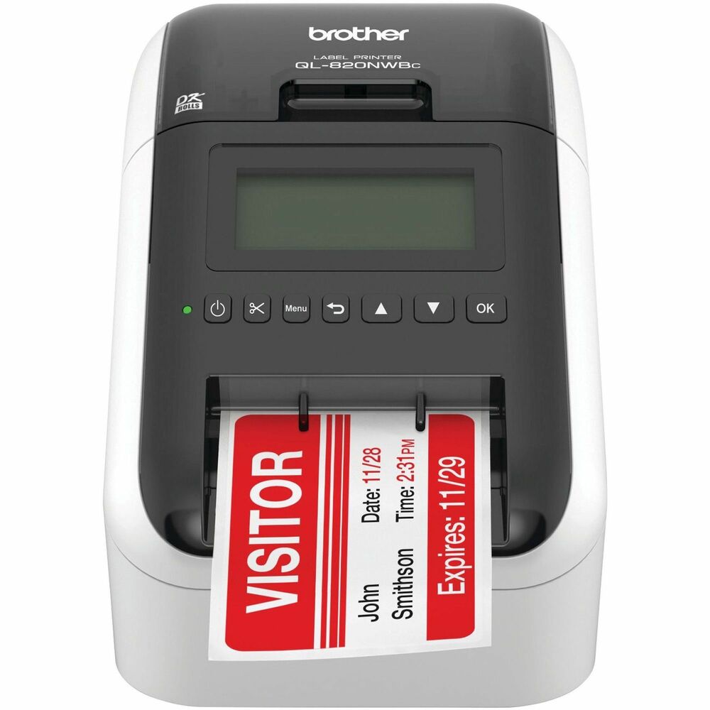 Image of Brother Label Printer,LCD,Wirelss,DirctTherml,110dpi,5"x9.2"x5.7",MI