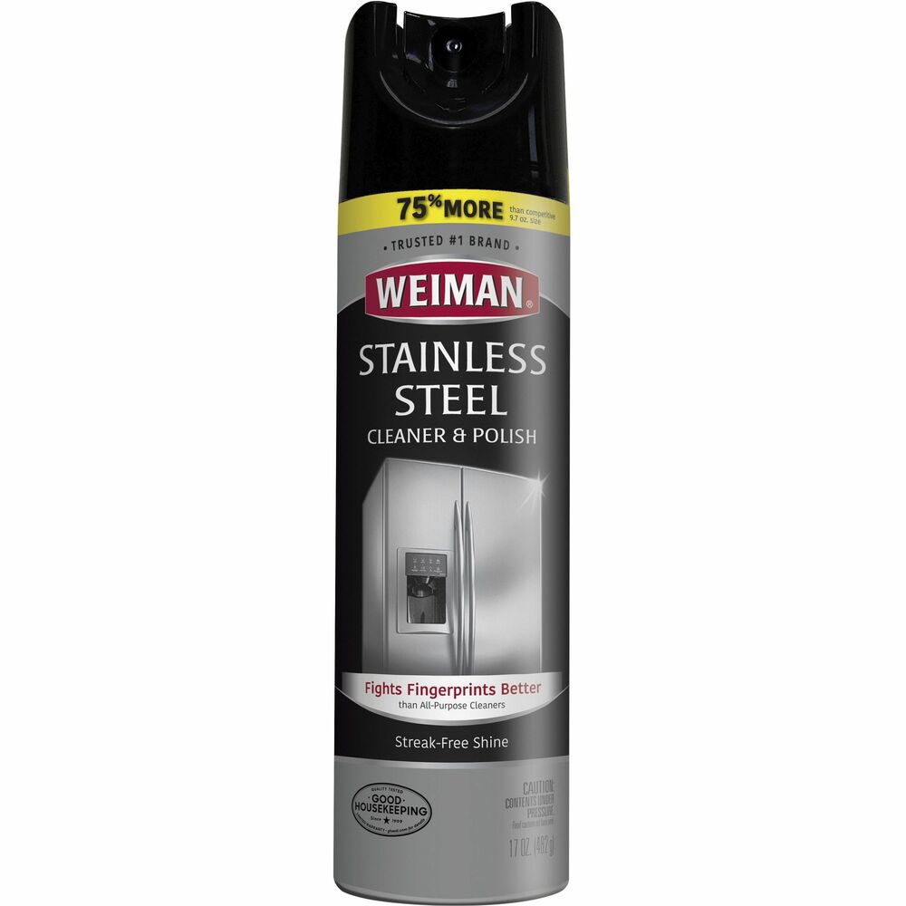 Image of Weiman Products Cleaner/Polish Spray, f/Stainless Steel, 17oz, Clear