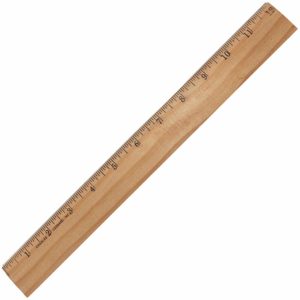 Image of Charles Leonard, Inc Ruler,16th Increments,Wood,Metal Bevel,12"L,BN