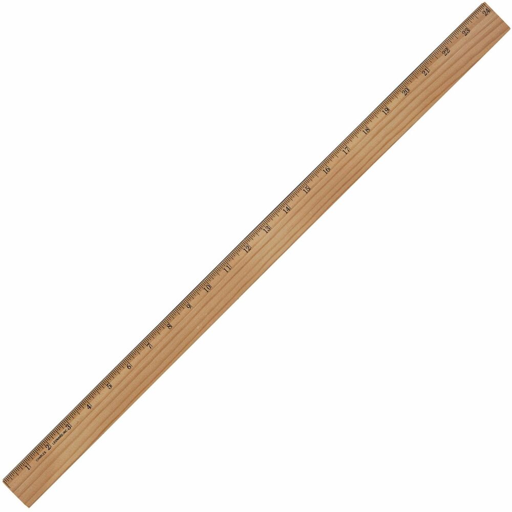 Image of Charles Leonard, Inc Ruler,16th Increments,Wood,Metal Bevel,24"L,BN