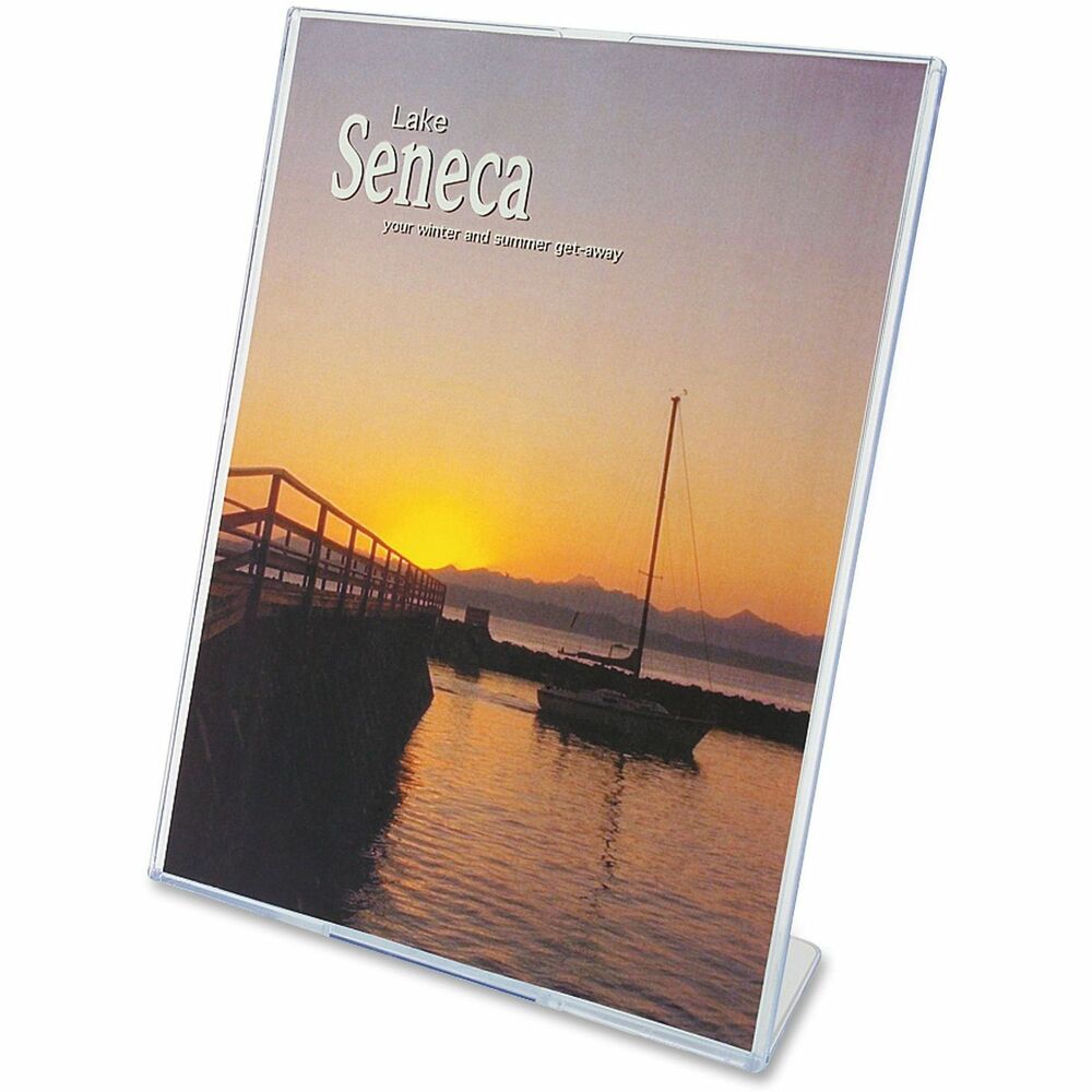 Image of Deflecto Sign Holder, Slanted, Top Load, 8-1/2"x11", 12/CT, Clear