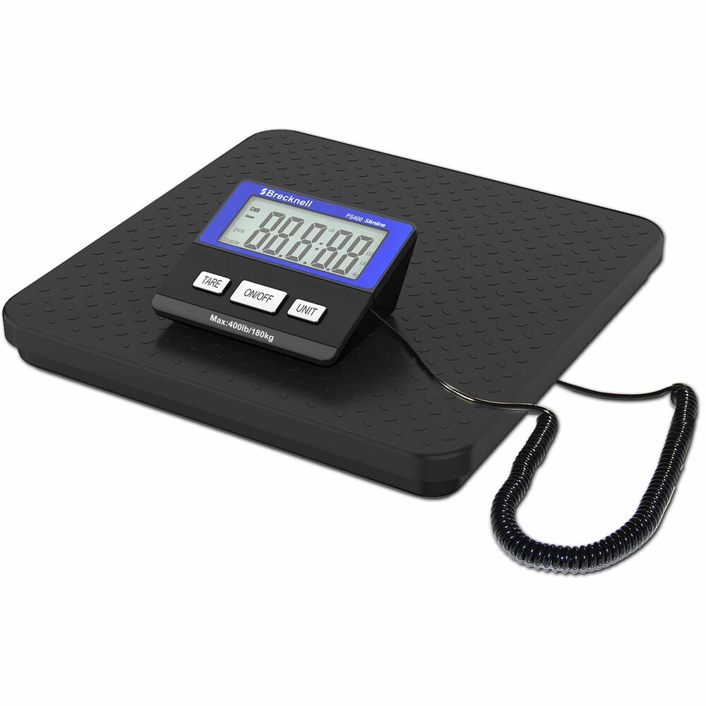 Image of Brecknell Scale,Shipping,Portable,LCD,400 lb Cap,11-4/5"x11-4/5"x1",BK
