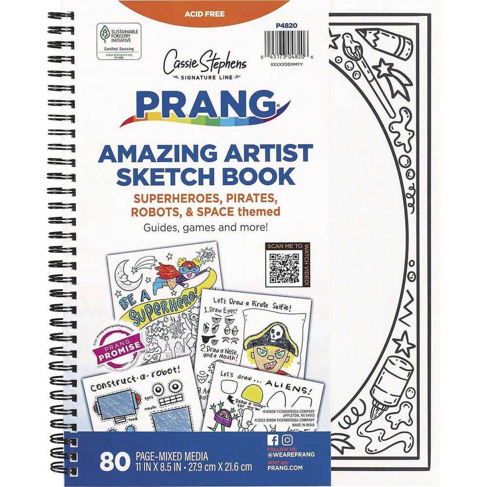 Image of Pacon Sketchbook,Themes,80 Pages,BK/WE