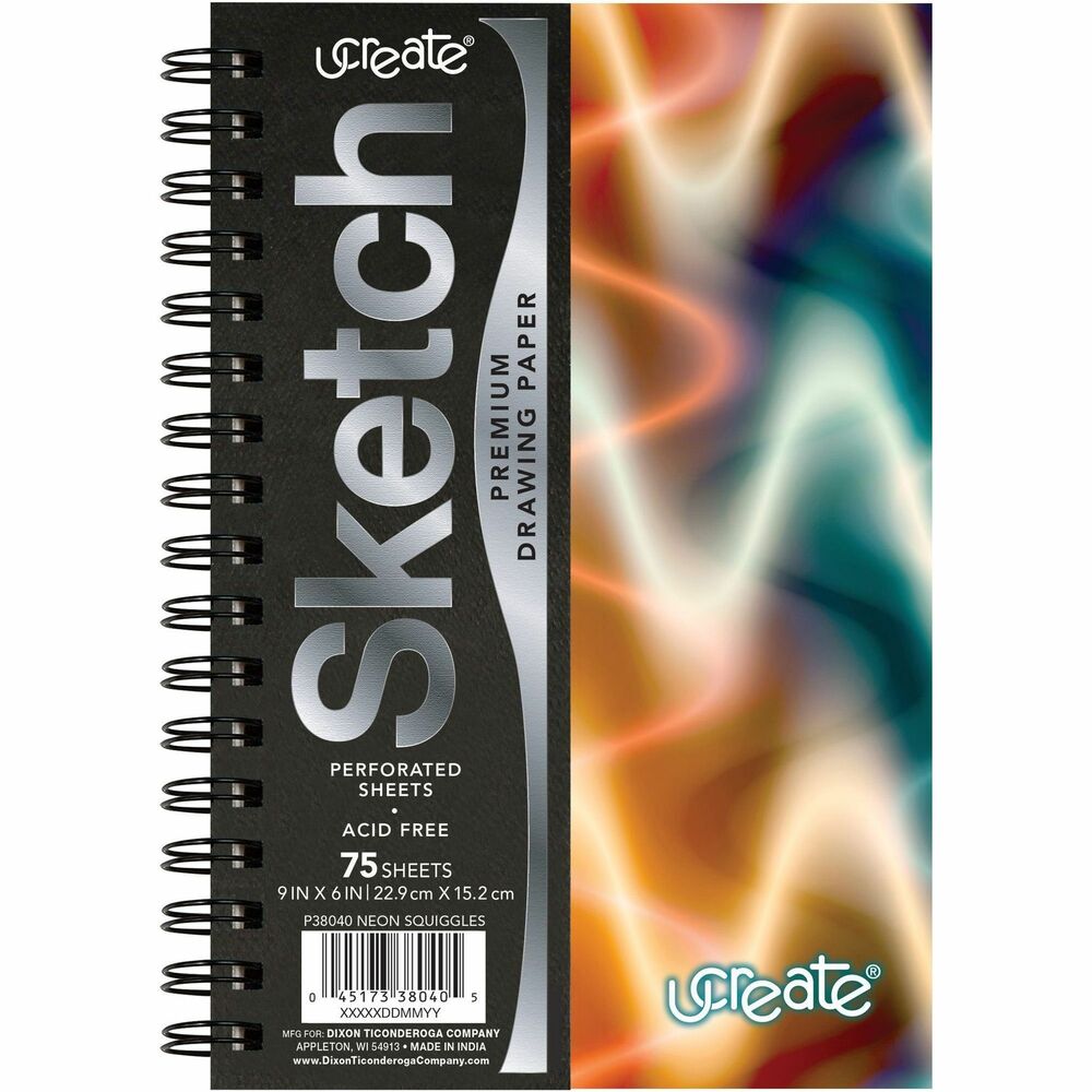 Image of Pacon Sketchbook,Abstract,75 Pages,120 gsm,12"x9",Neon
