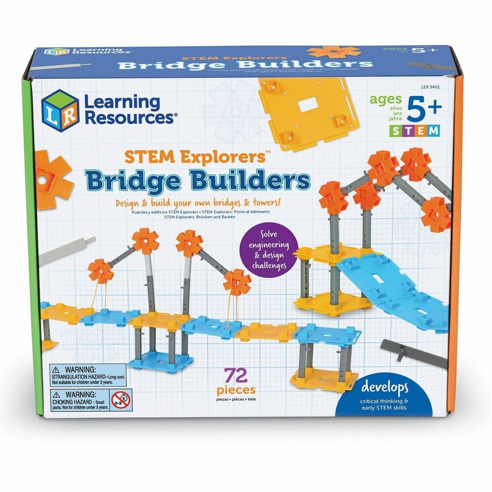 Image of Learning Resources STEM Activity Set,Explorer's Bridge, 77 Pieces,Ages 5+