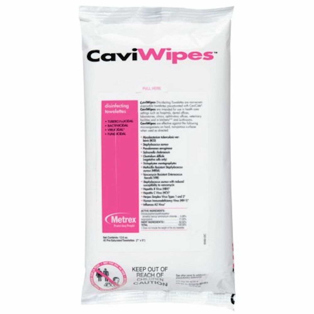 Image of Metrex Disinfectant Wipes,Flatpack,7"x9",45/PK,20PK/CT,WE
