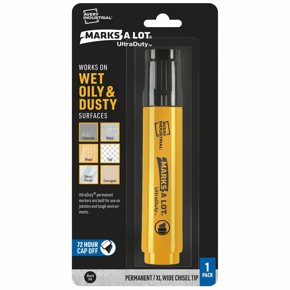 Image of Avery Markers,Permanent,Industrial,Chisel,0.18mm,1/PK,Black