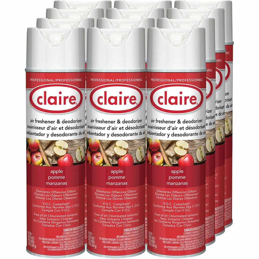 Image of Claire Manufacturing Co Air Freshener,Deodorizer,Apple Scent,Handheld,10 oz,12/CT