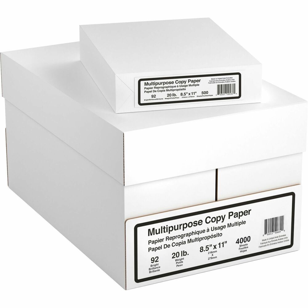 Image of Private Brand Copy Paper, 20 lb, 8-1/2"x11", 8RM/CT, White