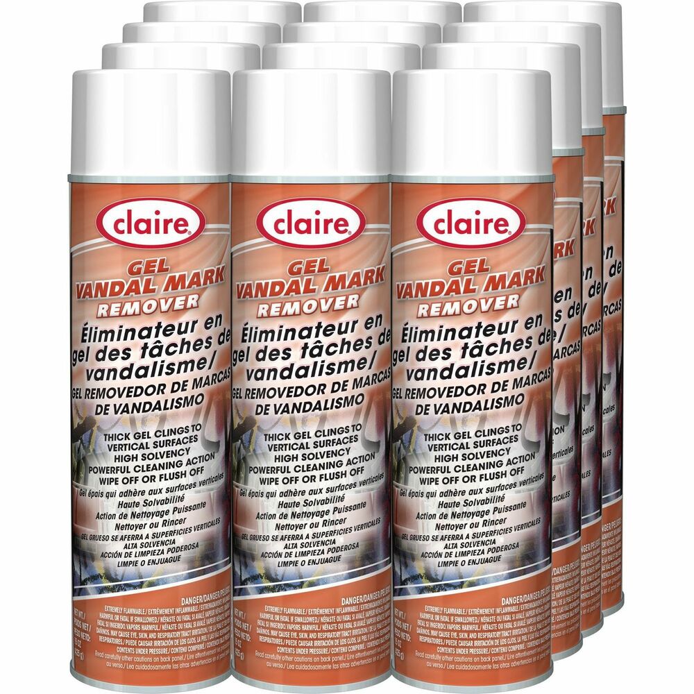 Image of Claire Manufacturing Co Graffiti Remover,Gel,15 oz,12/CT,OE