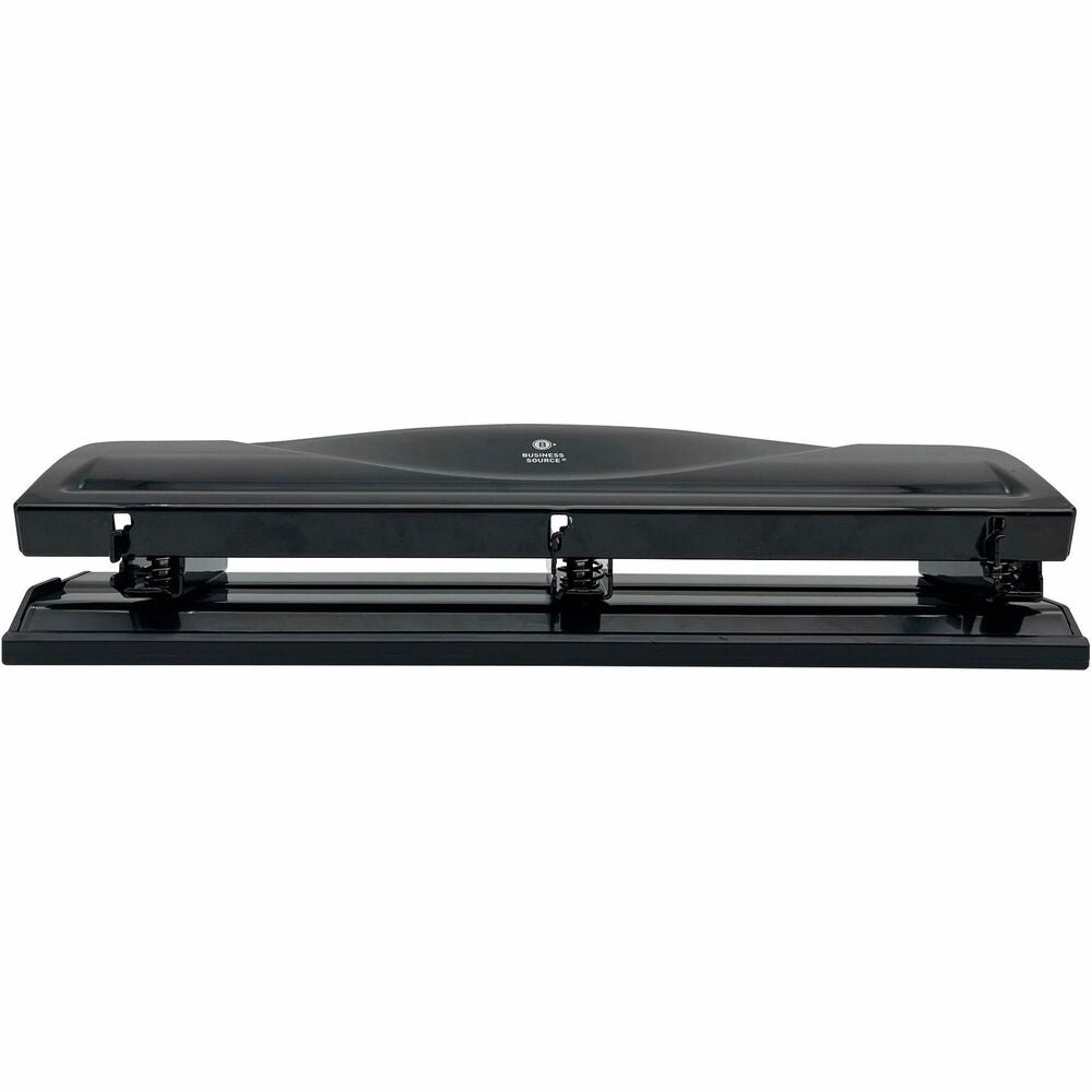 Image of Business Source Hole Punch,3HP,Nonadjustable,10-Sht Cap,BK