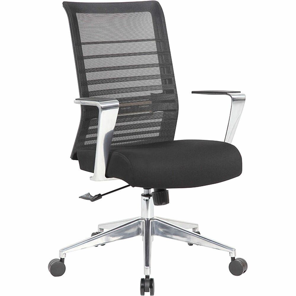 Image of Lorell High-Back Chair,Mesh Back,Fabric Seat,27"x25.5"x40-43",Black