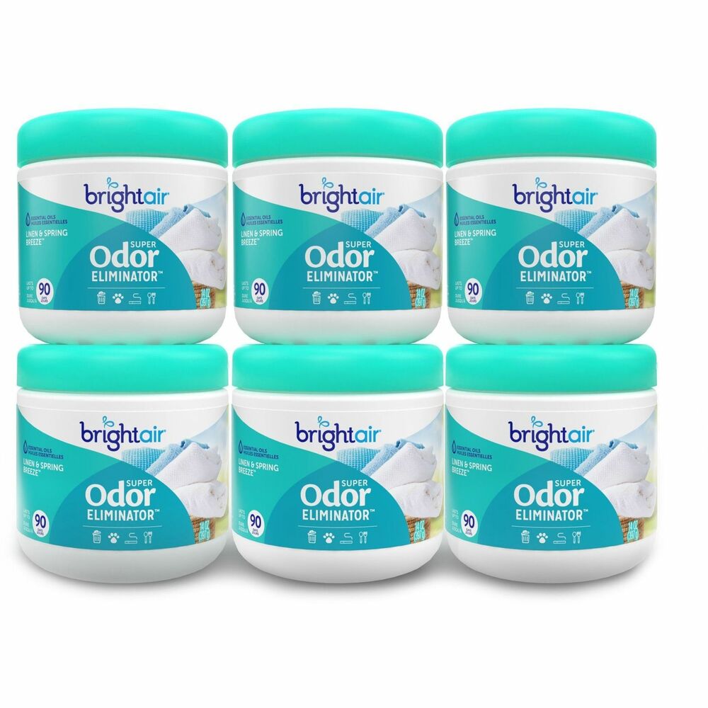 Image of Bright Air Air Freshener, Linen & Spring Breeze, 14oz, 6/CT