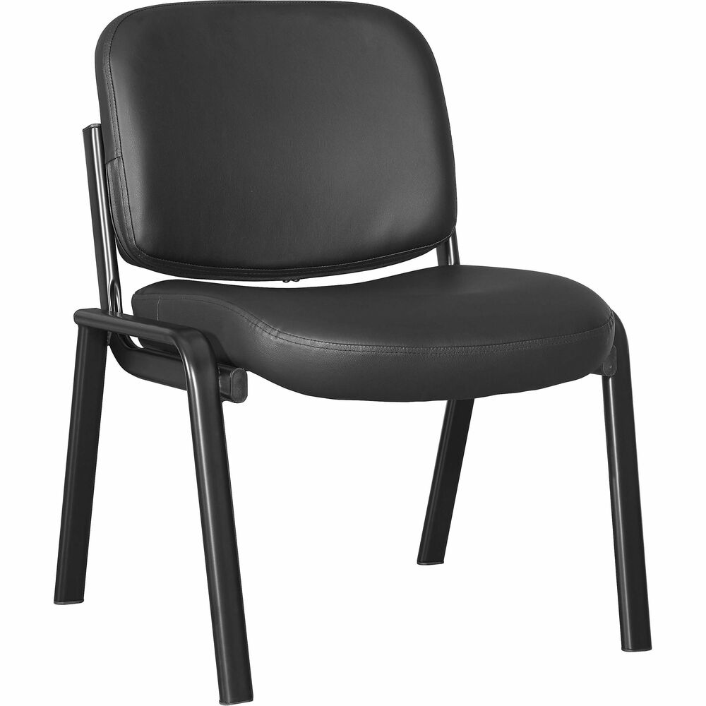 Image of Lorell Guest Chair,NoArms,Leather,24-3/4"x26"x33-1/2",BK
