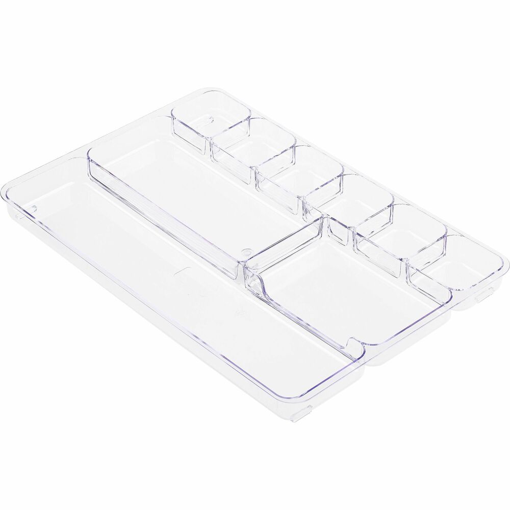 Image of Lorell Organizer Drawer, 9 Compartments, Plastic, Clear