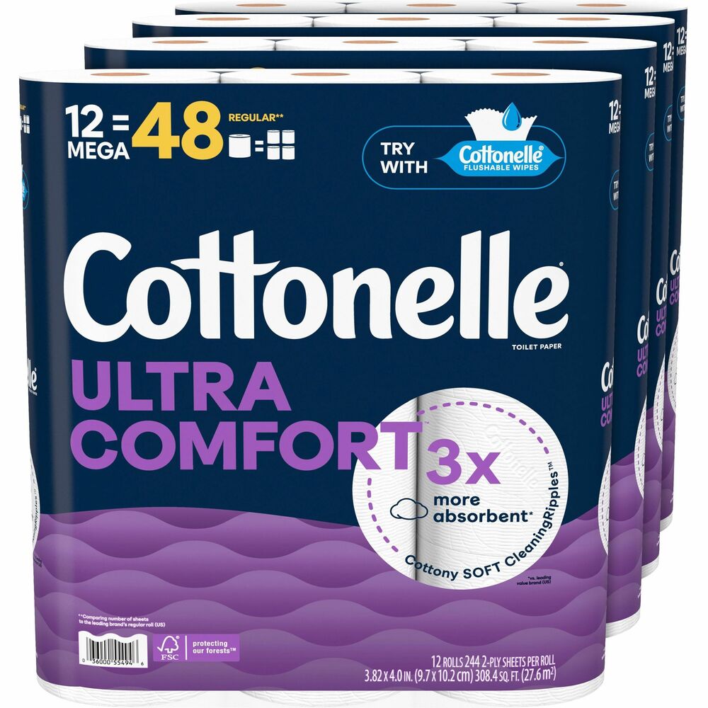 Image of Kimberly-Clark Professional Toilet Paper,Ultra Comfort,2-Ply,Plant-Based,12/PK,4/CT,WE