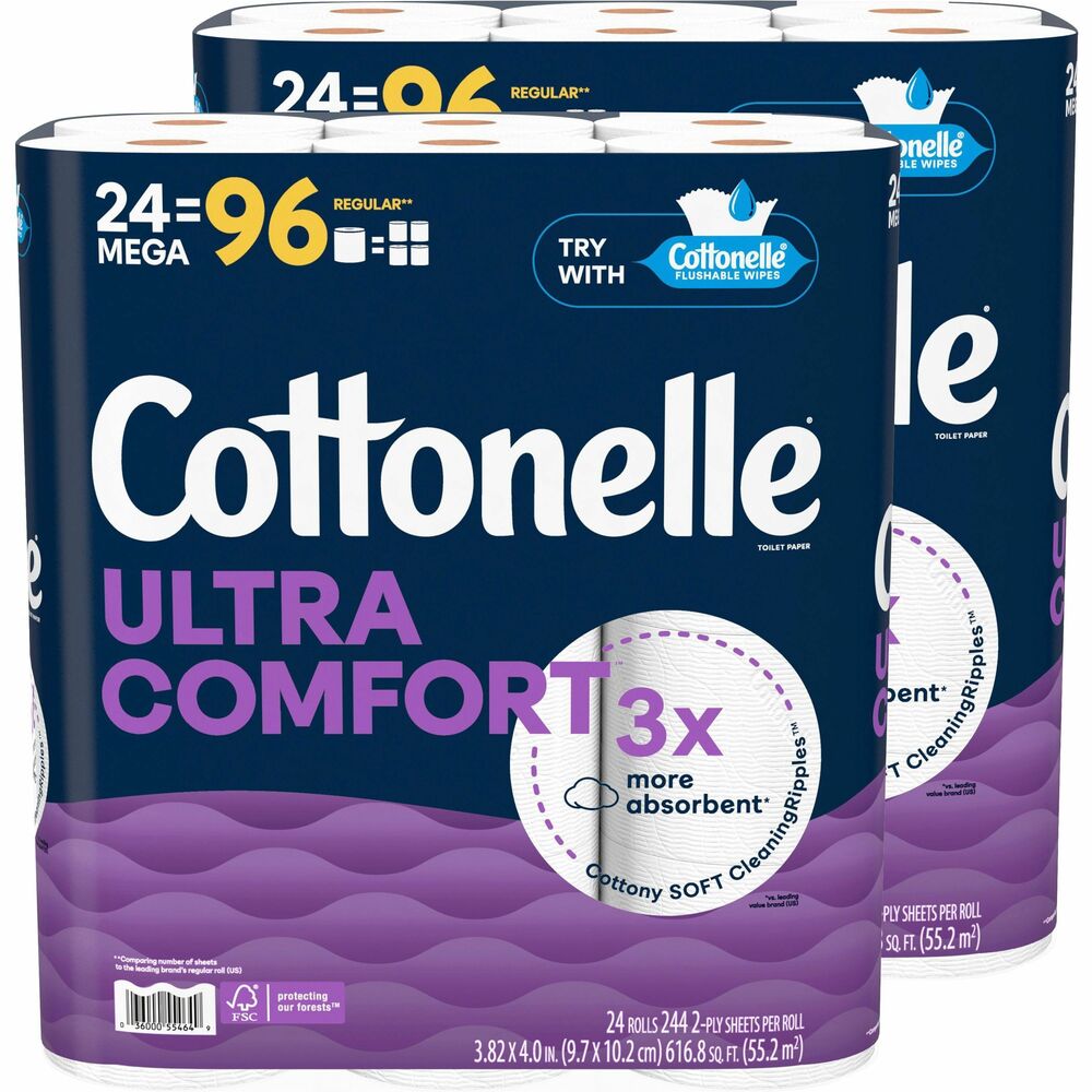 Image of Kimberly-Clark Professional Toilet Paper,Ultra Comfort,2-Ply,Plant-Based,24/PK,2/CT,WE