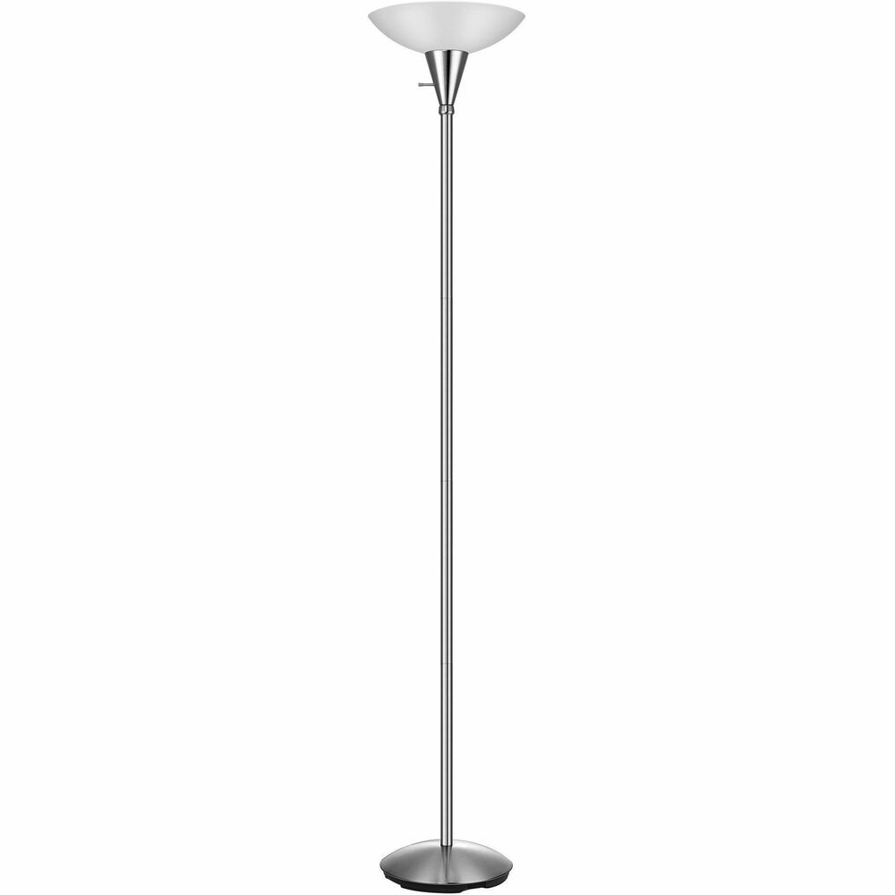 Image of Victory Light USA LLC Lamp, Floor, Frosted Shade, 10W LED Bulb, 70-1/2", Silver