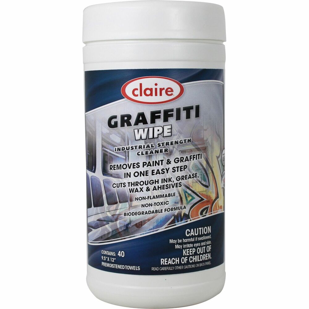Image of Claire Manufacturing Co Wipes,f/Graffiti,Nontoxic,40/EA,WE