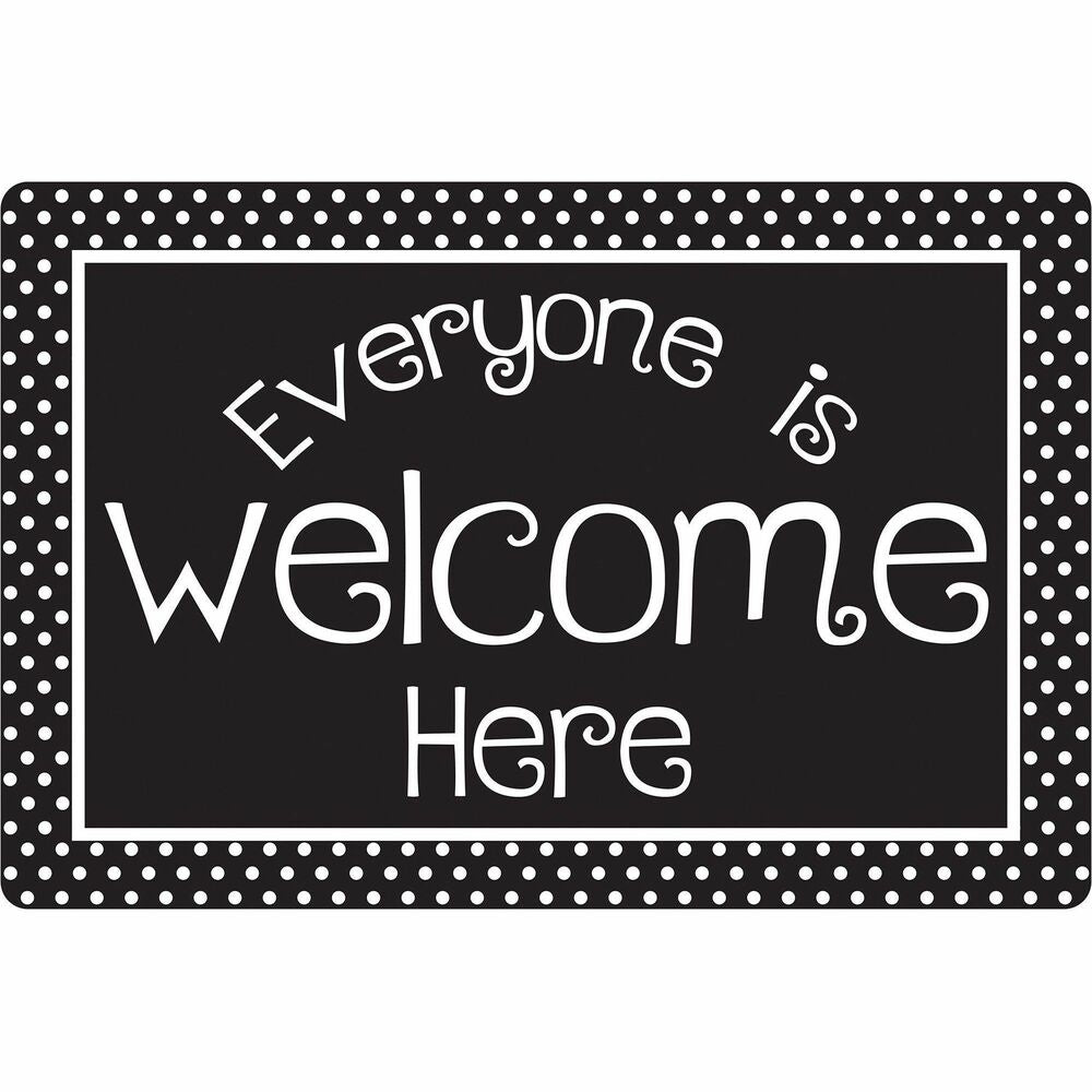 Image of Ashley Productions, Inc. Mat,Everyone is Welcome Here,BK/WE Dots,23-1/2"x15-1/2",MI