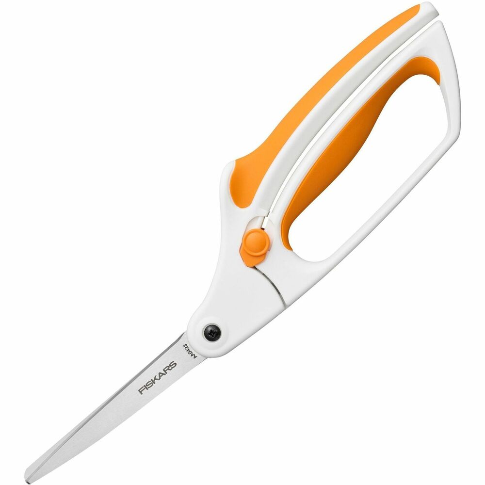 Image of Fiskars Scissors,Easy Action,Bent,Stainless Steel Blades,8",Multi