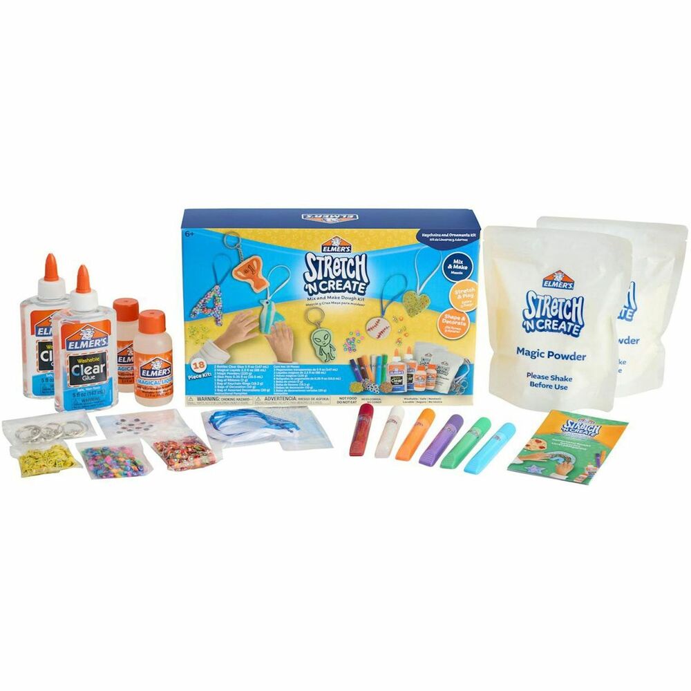 Image of Elmer's Dough Kit,Stretch 'N Create,Keychain,18 Piece,Multi