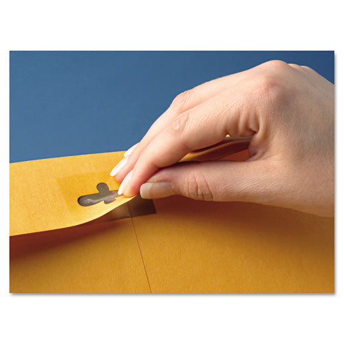 Image of Quality Park Postage Saving Clearclasp Kraft Envelope, #90, Cheese Blade Flap, Clearclasp Closure, 9 X 12, Brown Kraft, 100/box