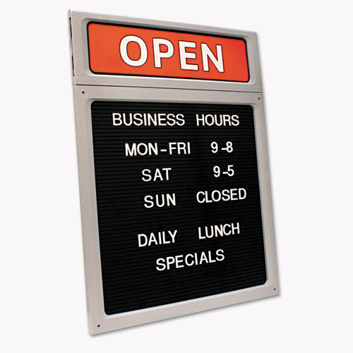 Image of COSCO Message/Business Hours Sign, 15 x 20.5, Black/Red
